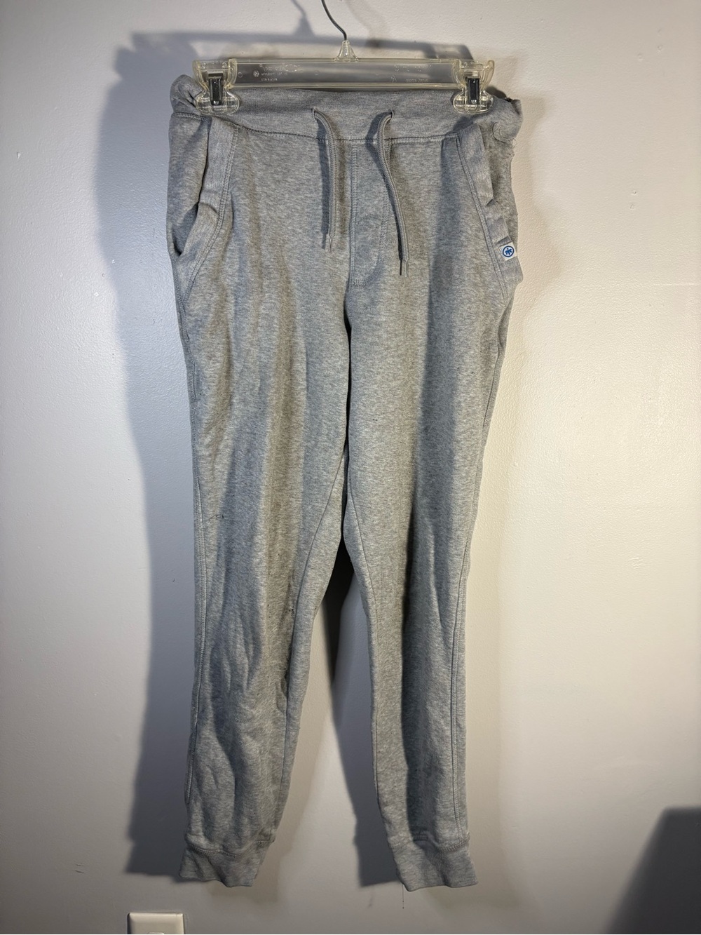 Kids Light Gray Drawstring Joggers with Cuffed Ankles